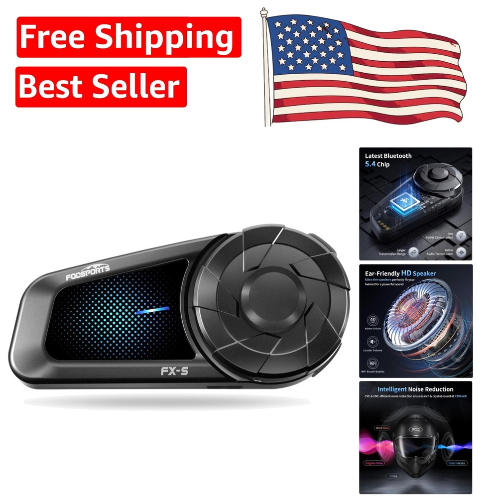 FX-S Bluetooth V5.4 Communication System - 20 Hours Battery & Dual Phone Support
