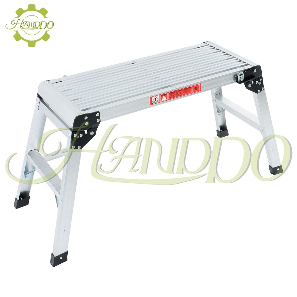 Work Platform Aluminum Step Ladder Heavy Duty Foldable 330 Lbs Capacity