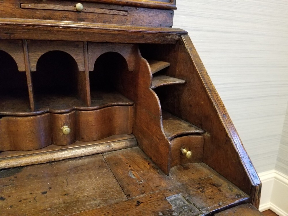 17th Century English Walnut Double Dome Bureau Or Bookcase