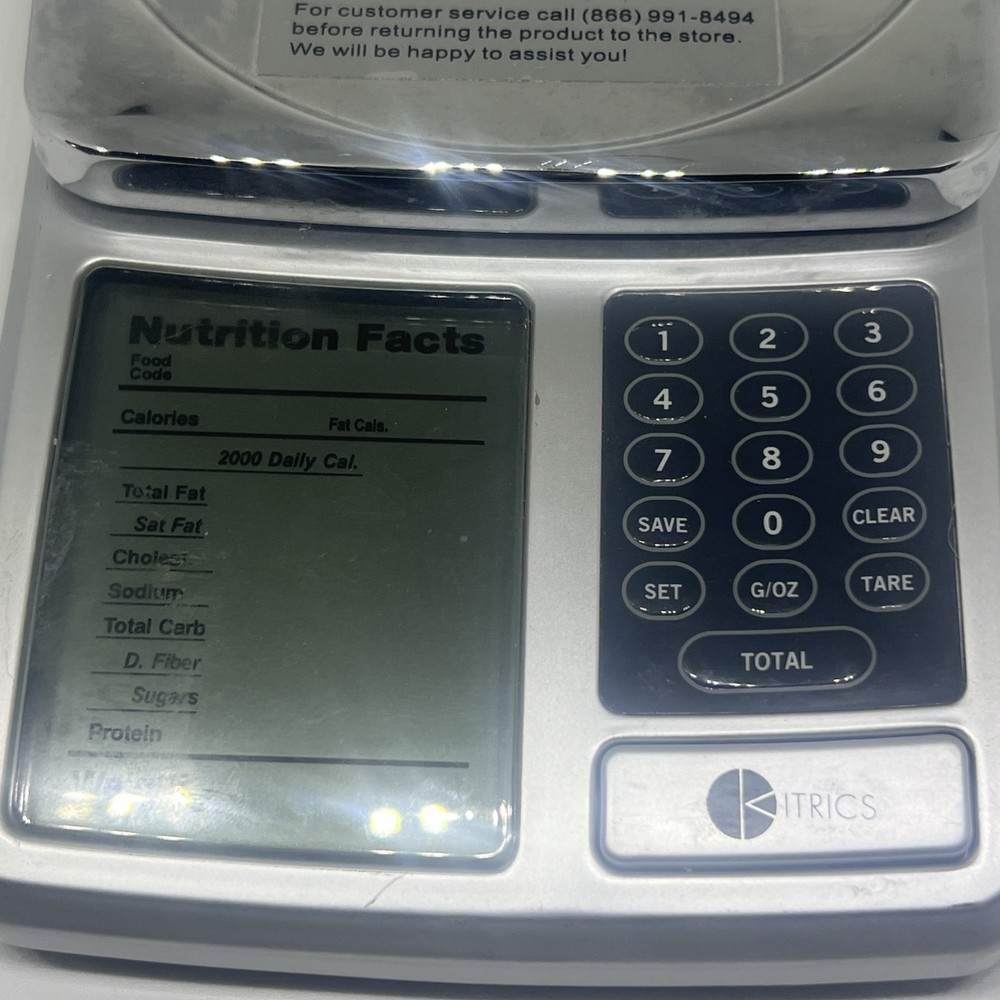 Kitrics Digital Nutrition Food Label Scale Kitchen Calculator