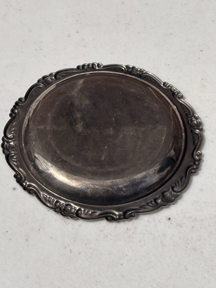 Vintage Silver Plated Coaster Cyprus Map
