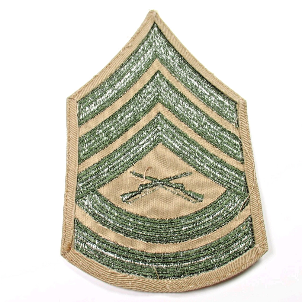 USMC Gunnery Sergeant Rank Patch Embroidered Sew On Vintage