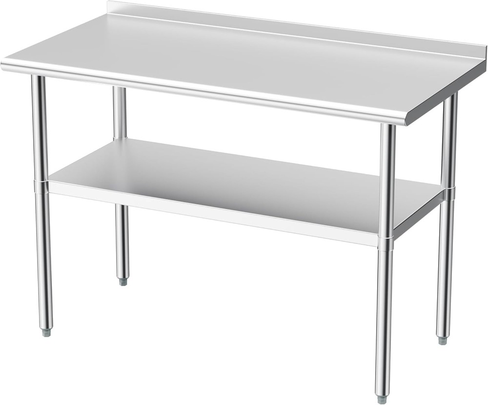 Derro Stainless Steel Prep Table 24x48 Backsplash
