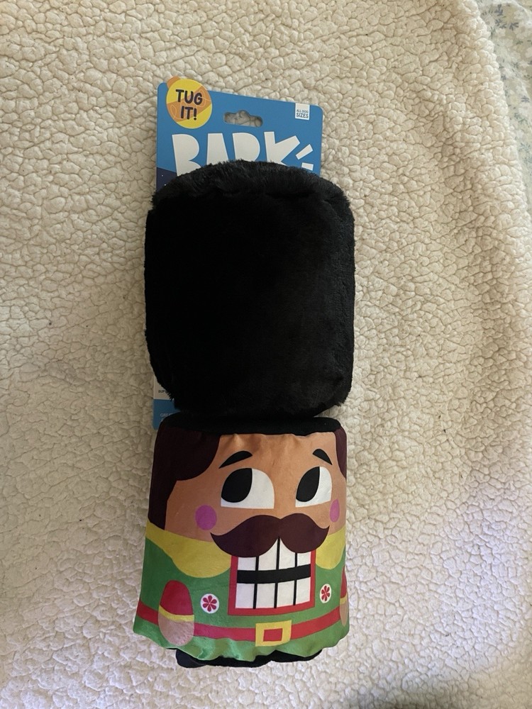 BARK Howly Jowly Holidays Nutcracker Dog Toy Plush Squeaker