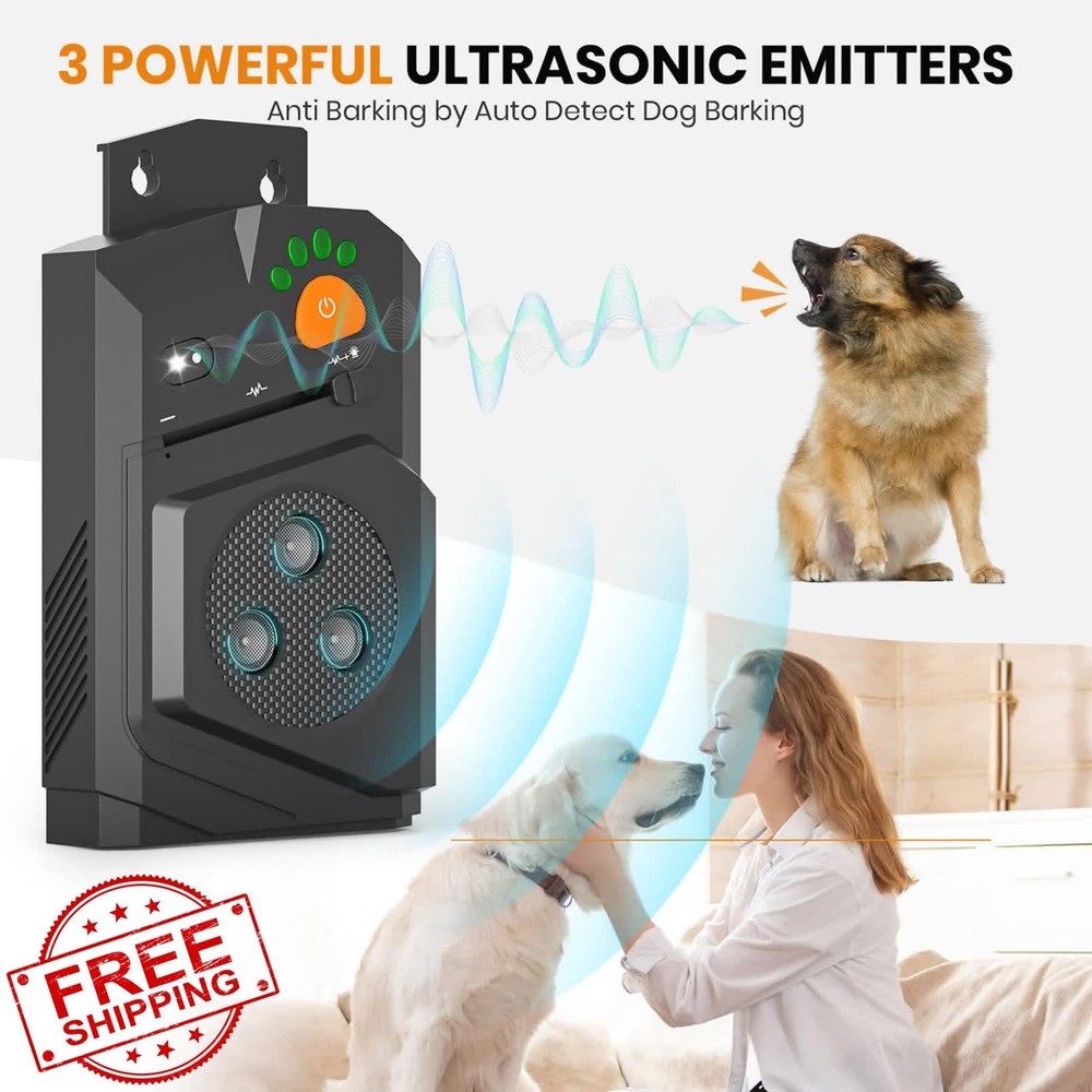 Honey Paws Ultrasonic Bark Control Device 3 Emitters 50Ft Range