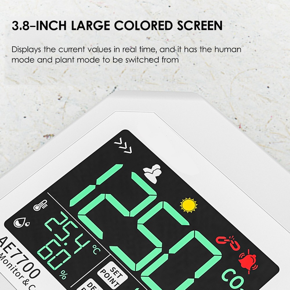 CO2 Monitor & Controller CO2 Concentration Tester Controller 0~9999ppm RDPM