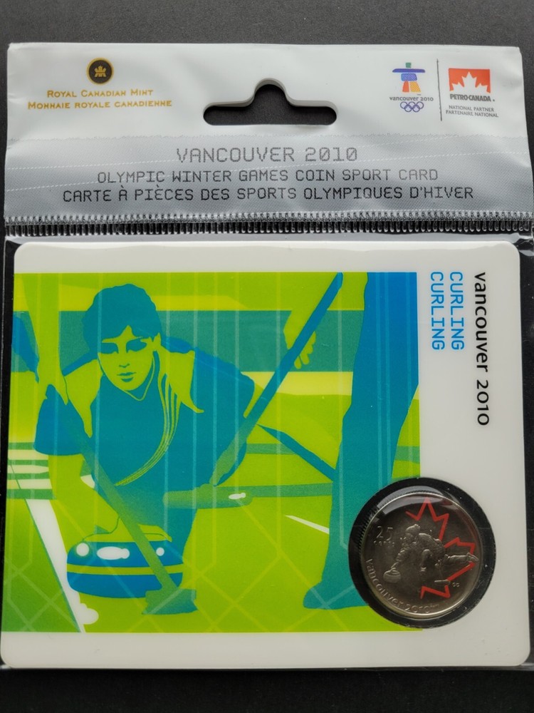 *** CANADA  25 CENTS  COLOURED *** VANCOUVER  2010 ***  CURLING ***