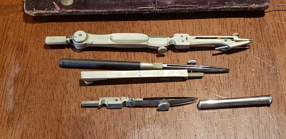 VINTAGE H COLE CO. DRAFTING TOOLS KIT COLUMBUS OHIO