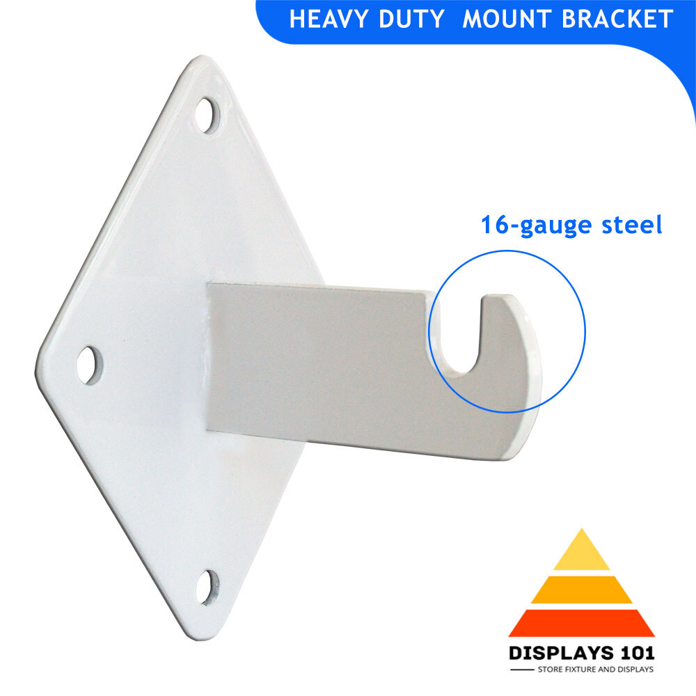 Gridwall Wall Mount Bracket - Grid Panel Mounting Brackets - White