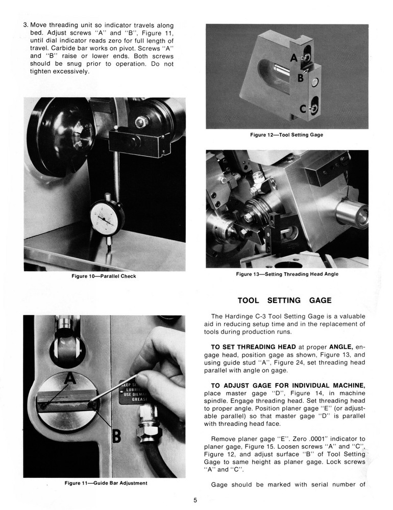 Hardinge Auto Thread Unit on HC Super Precision Chucker Operator Manual #1446