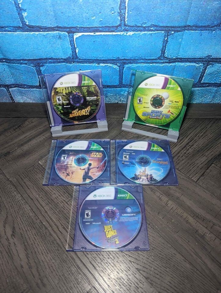 Microsoft Xbox 360 Kinect Motion Sensor Camera Bar - Model 1473 with 5 Games