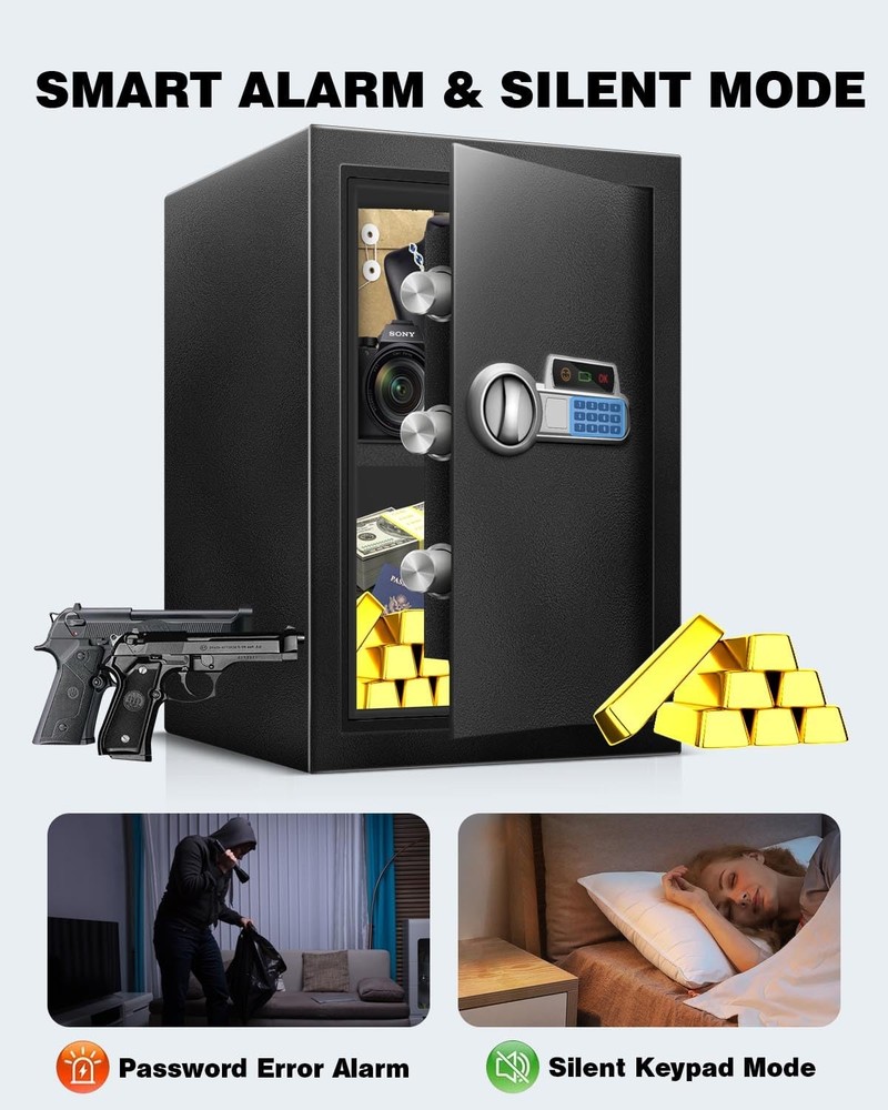 Fdsutvit Fireproof Safe Box 2.2 Cu Ft, Steel Security with Digital Electronic