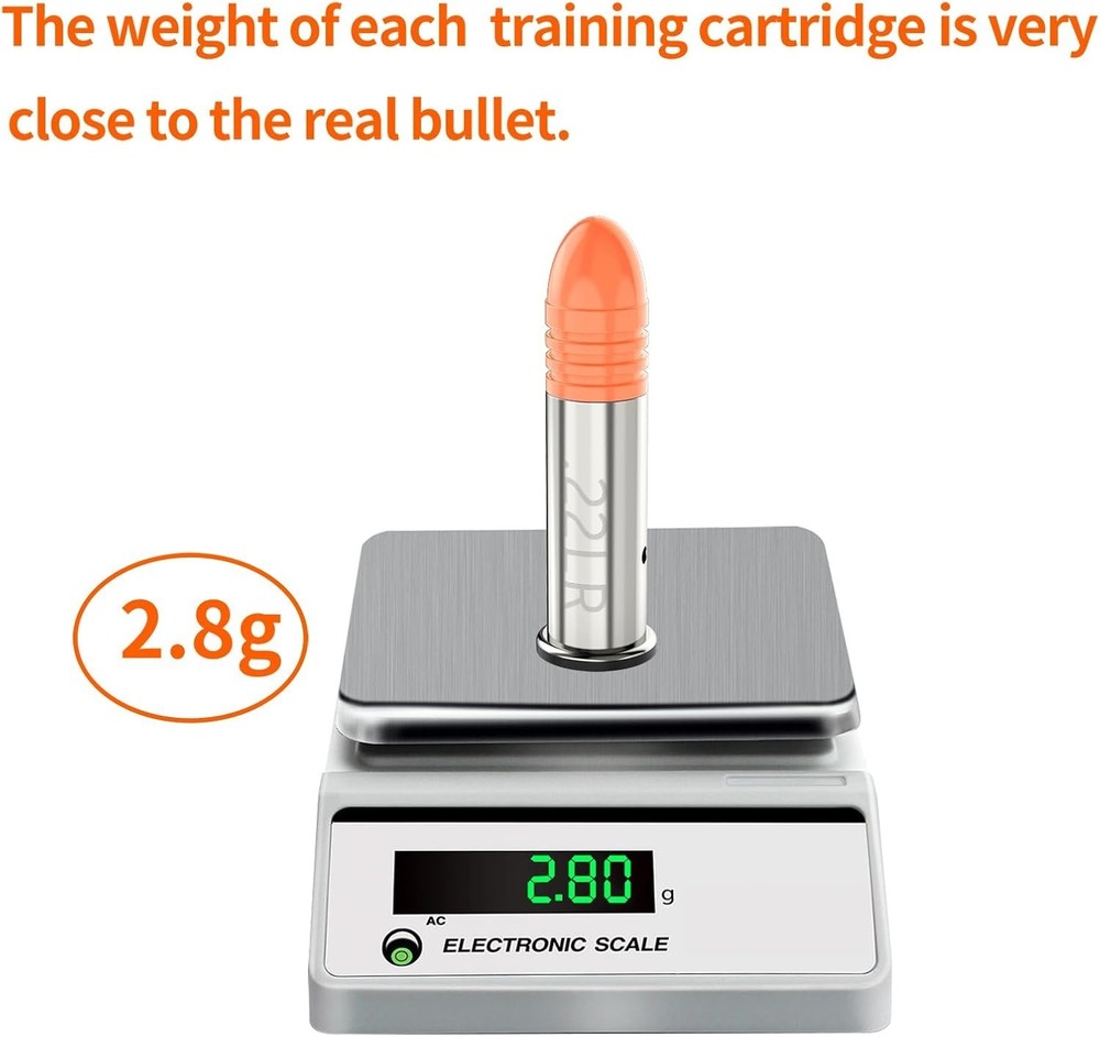 22LR Snap Caps Training Dummy Rounds Practice Safe Loading,Orange, 12PK