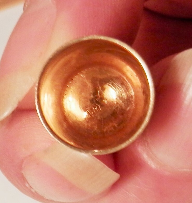 Vintage Solid 14K Yellow Gold Sewing Size 9 Thimble 3 Initial Monogram