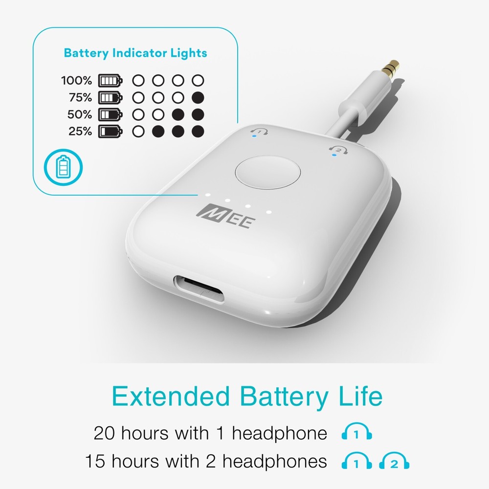 MEE audio Connect Air in-Flight Bluetooth Wireless Audio Transmitter Adapter