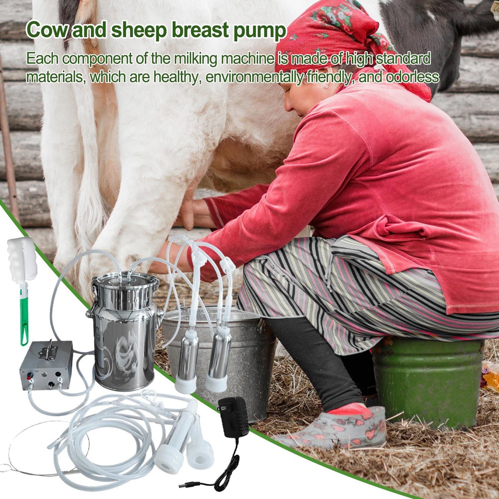 Electric Cow Milker Machine 7L Pulsating Adjustable Goat Automatic MilkerNEW