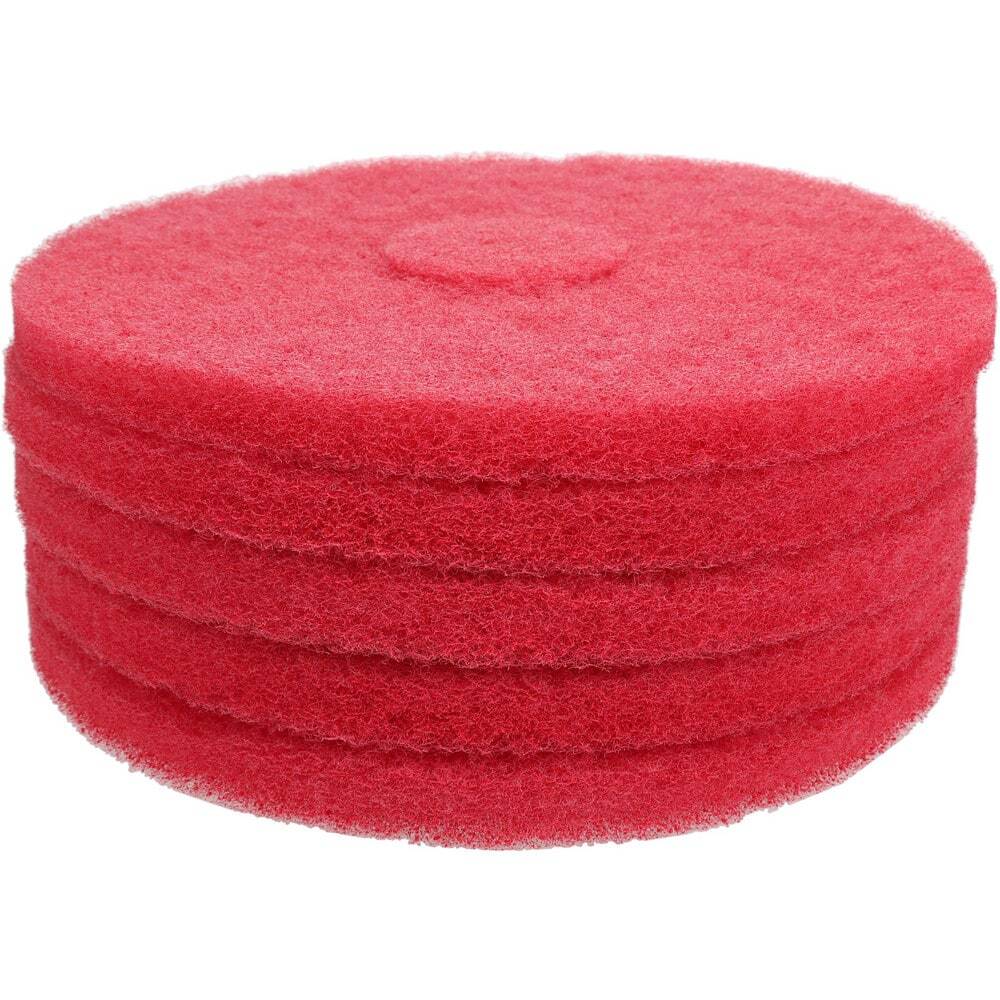5 Pack PRO SOURCE Red High Gloss Buffing Pads for Floor Machines: 13" Diameter