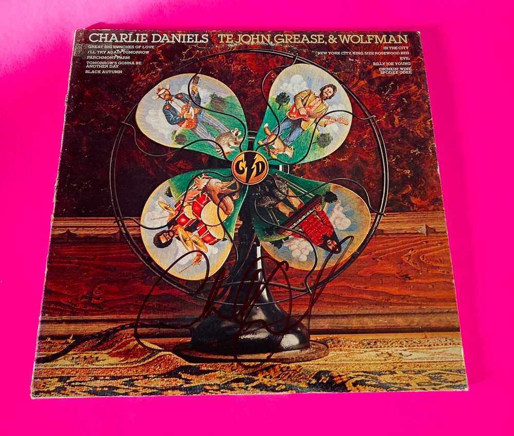 CHARLIE DANIELS SIGNED AUTOGRAPH VINYL LP *PROOF*