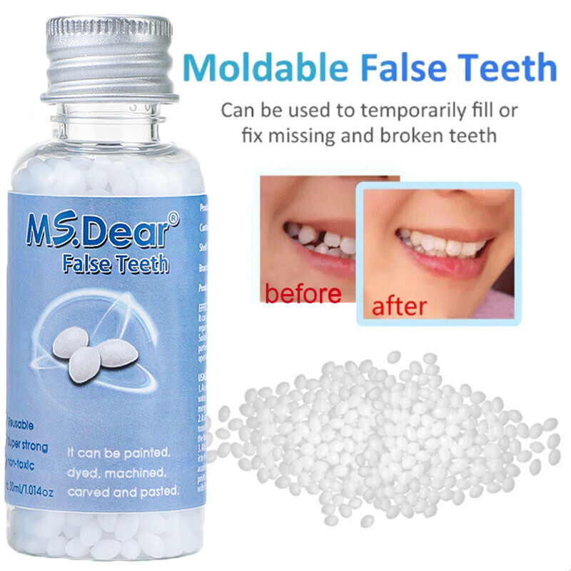 False Teeth Solid Glue Temporary Tooth Repair Moldable Fix Broke Gap Teeth Beads