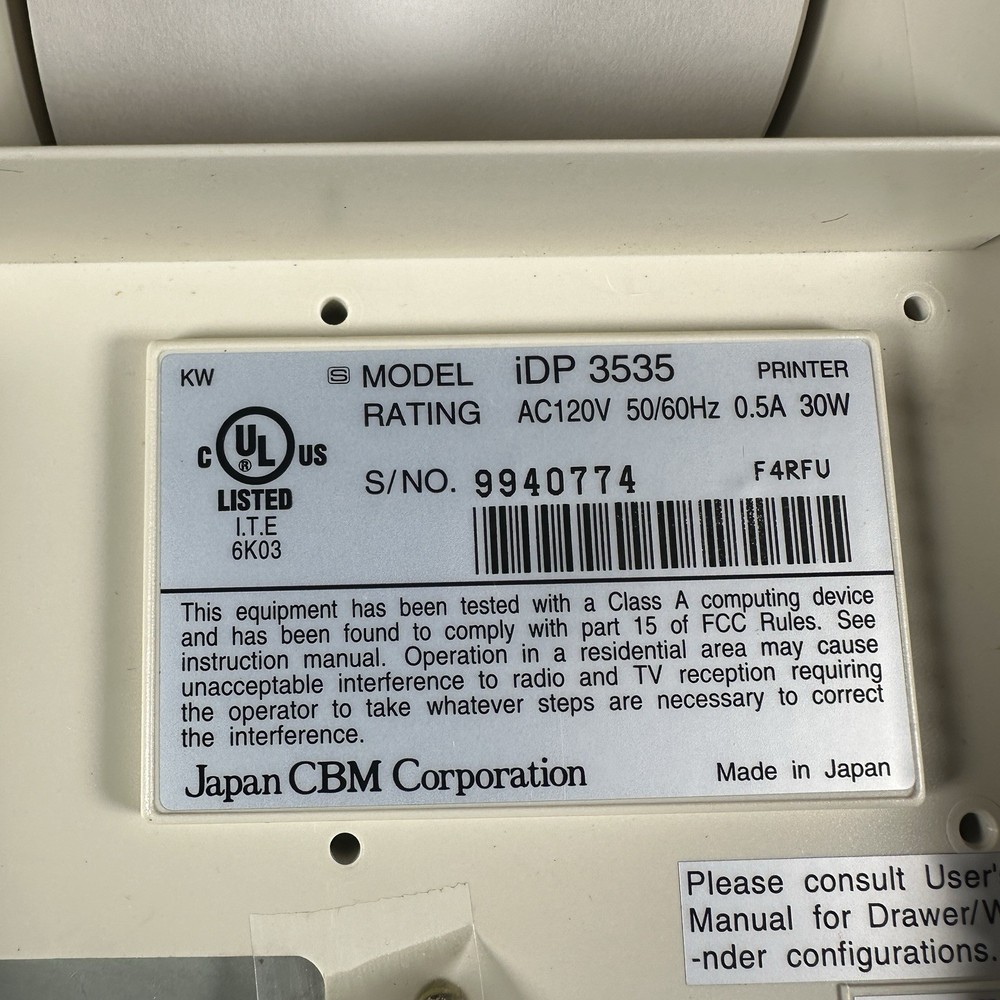 CITIZEN IDP 3535 RECEIPT PRINTER - WORKS GREAT