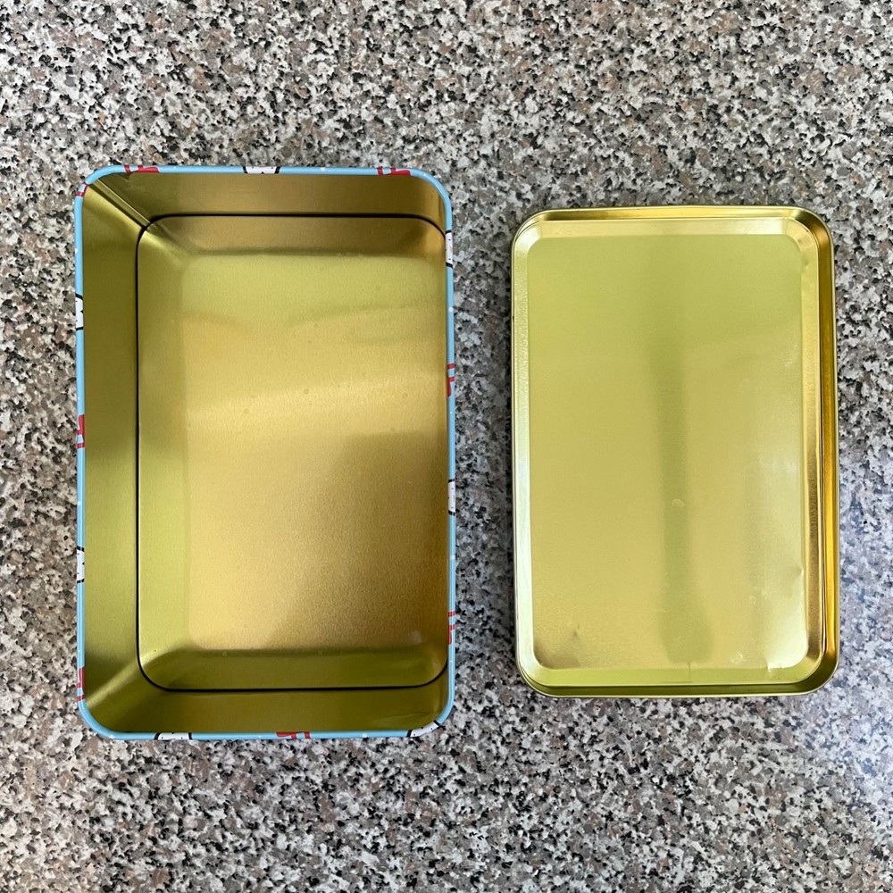 Tin Christmas Holiday Rectangular Box Empty Container Greenbrier International