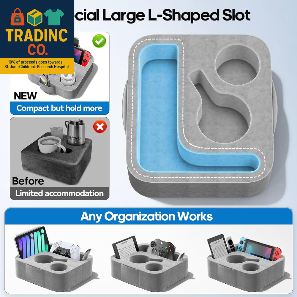 Couch Cup Holder Pillow, Sofa and Bed Caddy for Ipad, Kindle, Switch, Game Contr