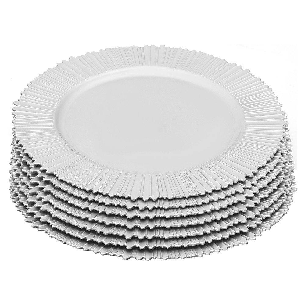 100* PP Plates Set 12.99 in Round Party Plates BBQ Stackable Reusable Plates