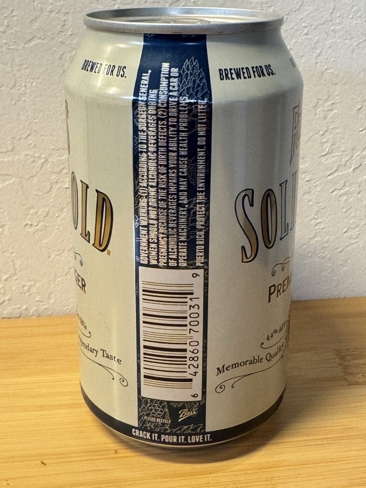 Founders Solid Gold Lager Beer - Empty Beer Can Bottom Opened