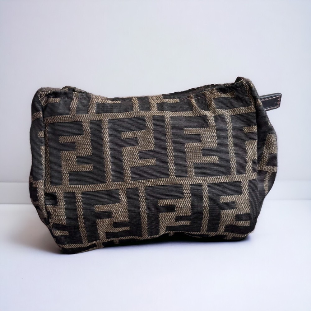 Fendi Zucca Pouch Accesary Purse Authentic
