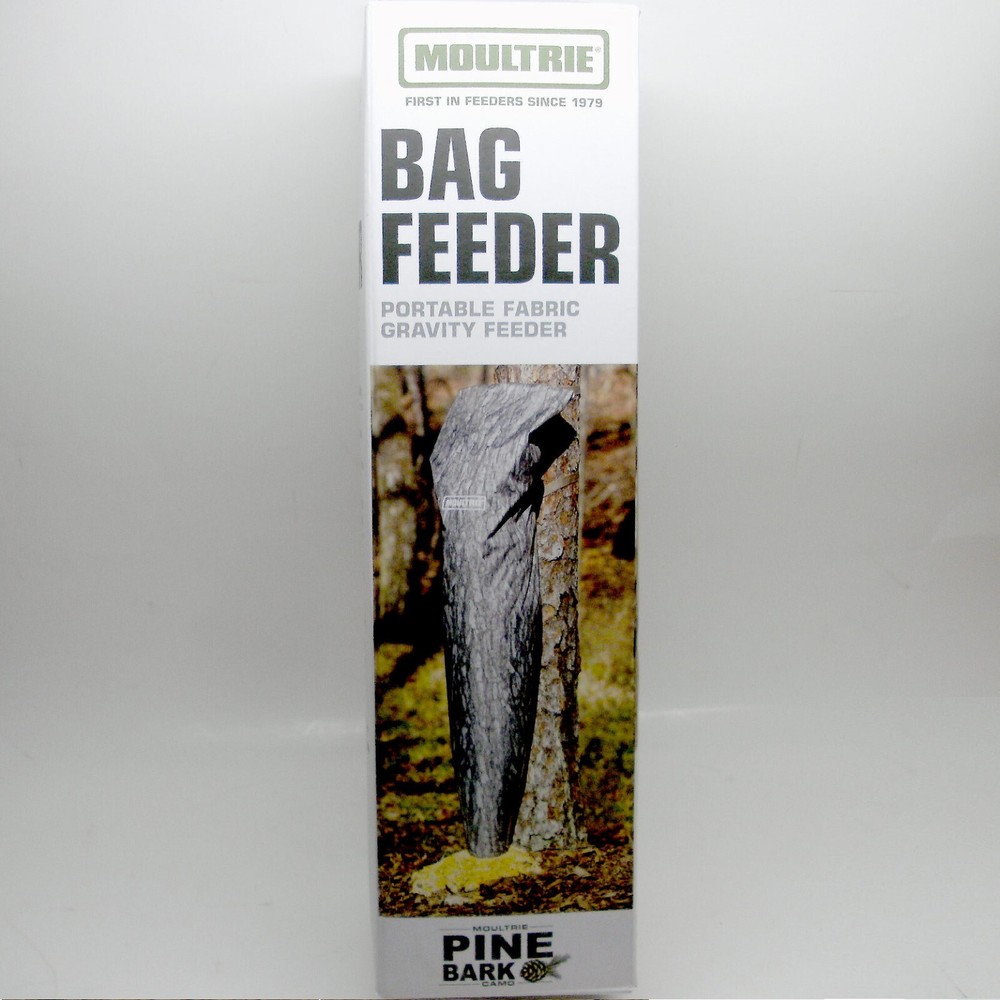 MOULTRIE PINE BARK 100lb HANGING TREE MOUNT DEER TURKEY GRAVITY BAG FEEDER