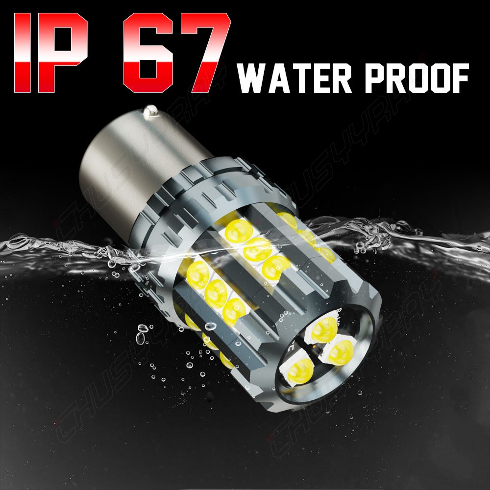 White Bright 1156 7506 LED Reverse Backup Light Bulbs 6500K Canbus Error Free 2x