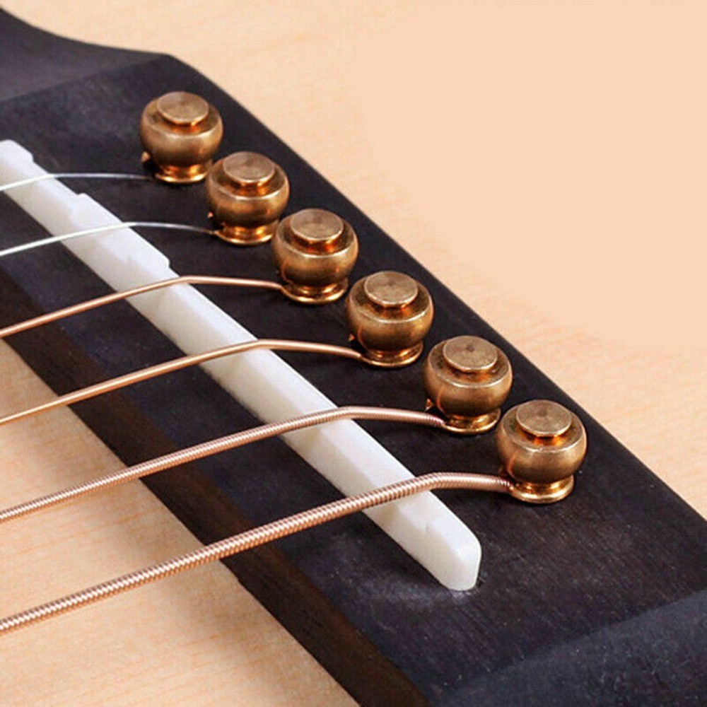 6PC Acoustic Guitar Brass Bridge Pins Brass Cone String Dot Solid String Nails g