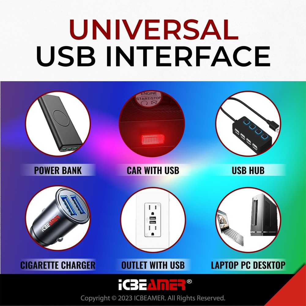 Mini USB LED Light 1-Pack () | Direct Plug-in Red TYPE-A (Standard)