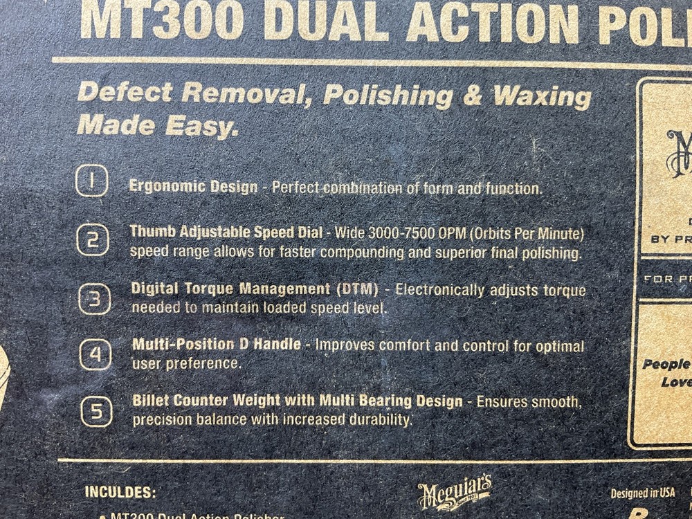 Meguiar's MT300 Variable Speed Dual Action Professional DA Polisher