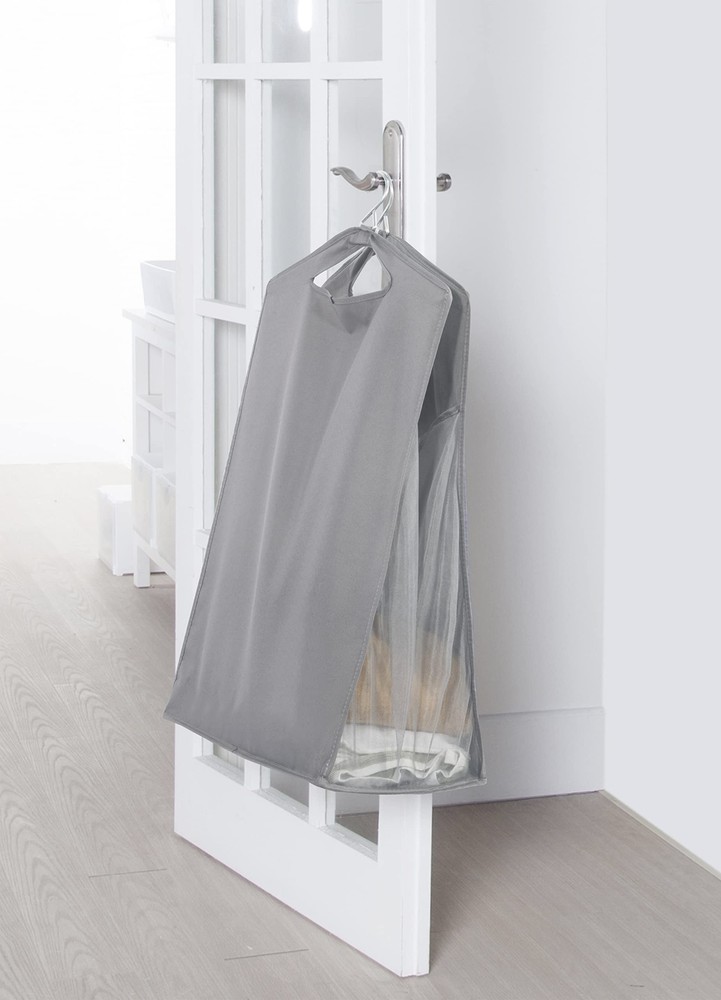 STORAGE MANIAC 2-Pack Hanging Laundry Hamper, Front See-Through Mesh Bag, Sli...