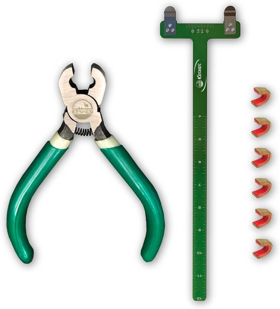 Archery Bow String Nocking Points Set – T Square Ruler Nock Pliers with 6 Bra...