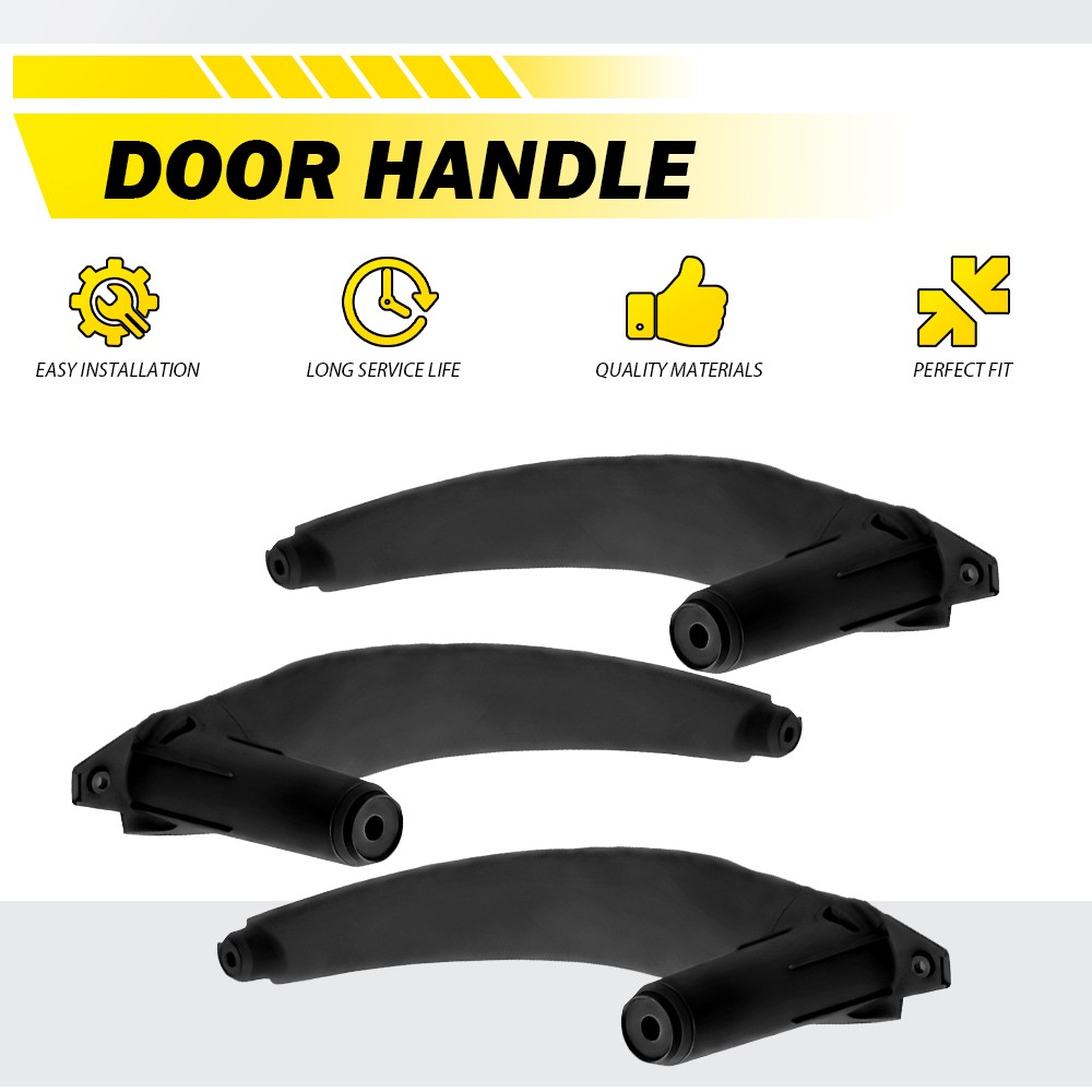 3PCS Black Inner Door Handle Pull Cover For 2008-2013 BMW X5 X6 E70 E71 E72 NEW