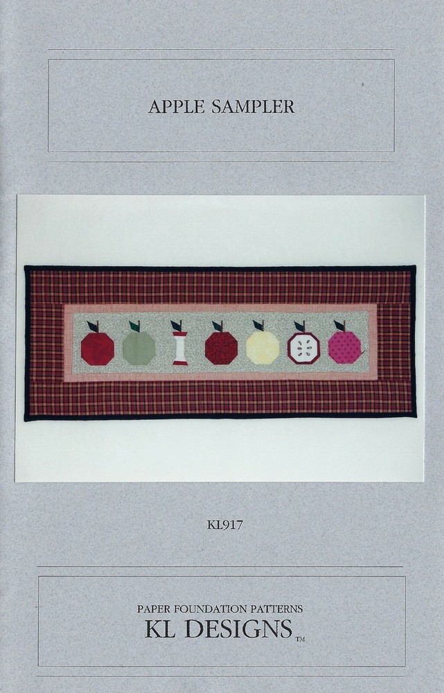 APPLE SAMPLER 9.5" x 24" Wall Hanging Quilt Pattern UNCUT KL Designs