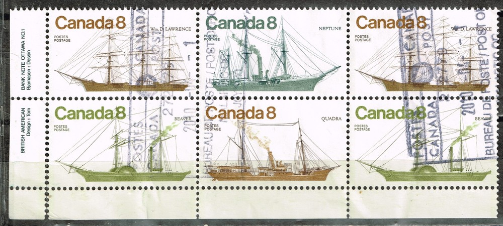 Canada Famous Naval Ships stamps block 1967