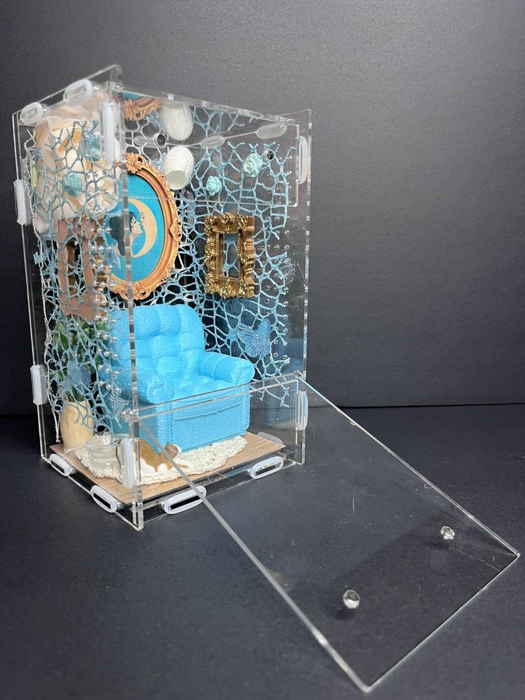 Front opening blue room Jumping Spider Enclosure