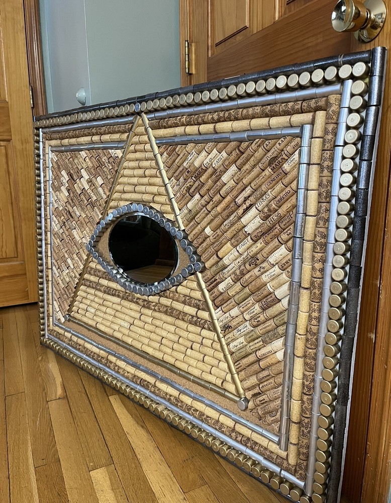 iluminati all seeing third eye wine cork mural #wineworkz