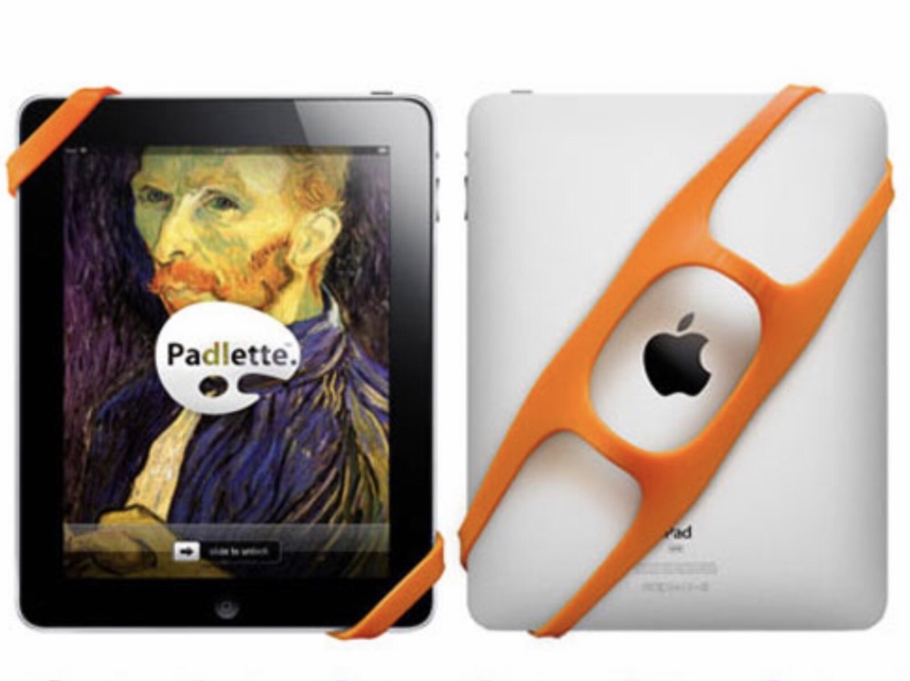 Orange Silicone Mid-Size Padlette Tablet Handle Holder