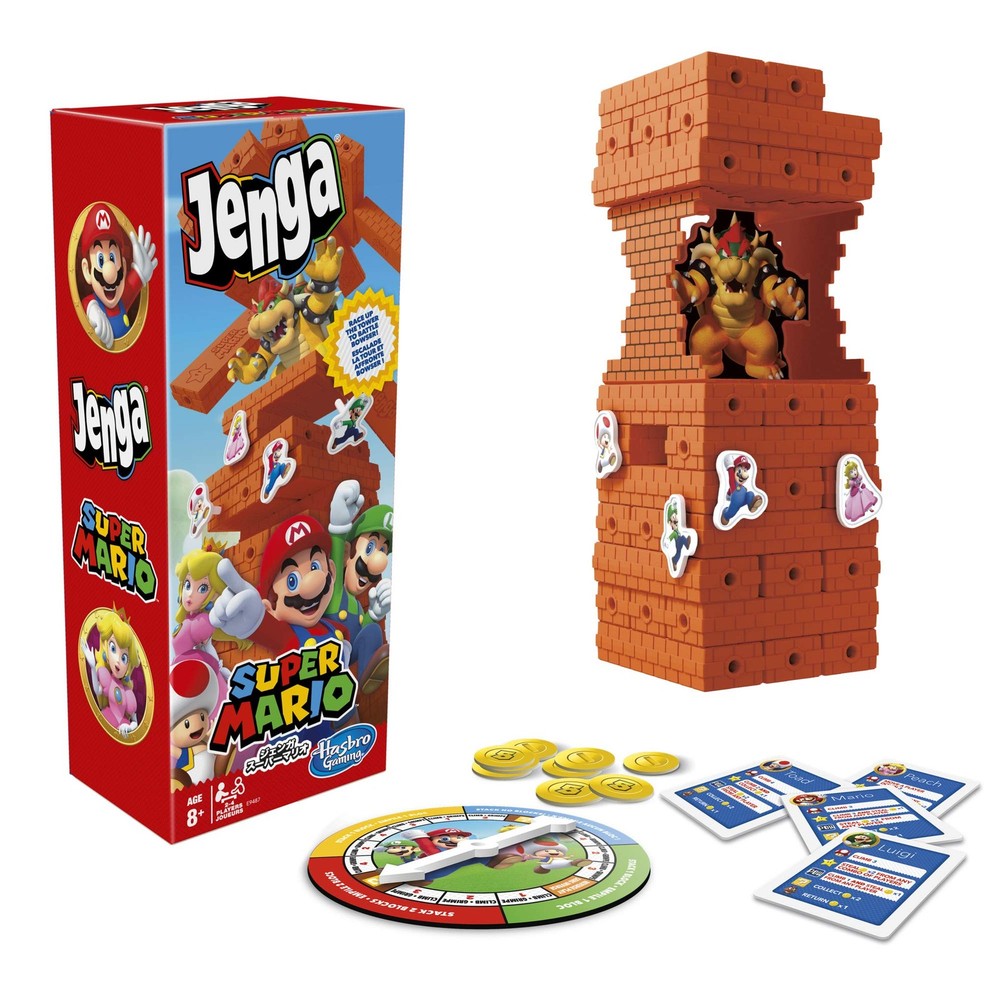 Hasbro Jenga: Super Mario Edition Game | Block Stacking Medium, Multicolored