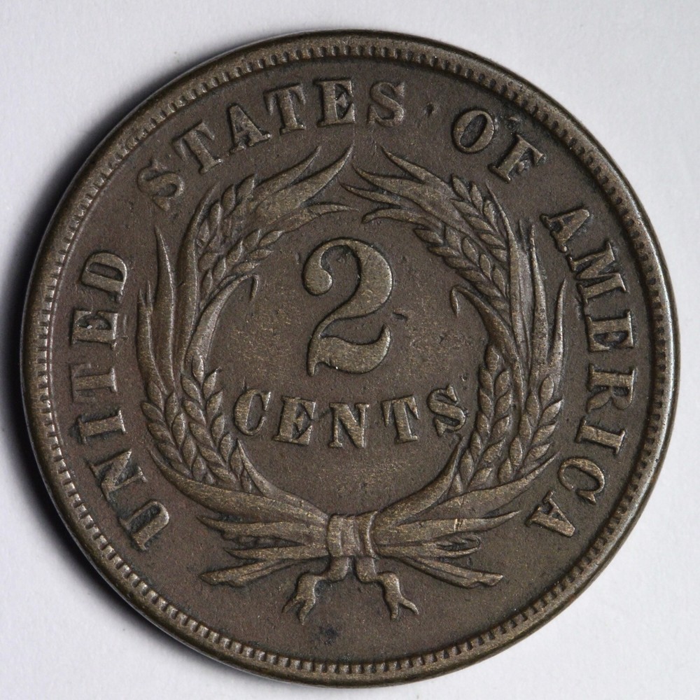 1865 Two Cent Piece XF E203 GSHN