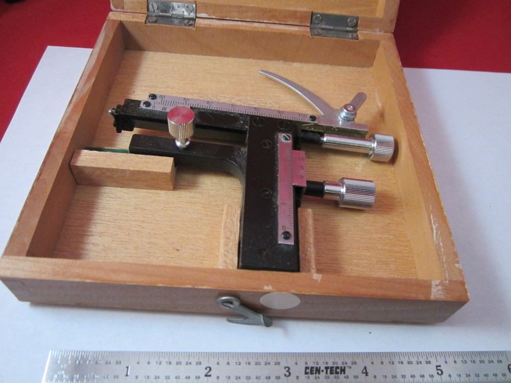 MICROSCOPE PART STAGE JAPAN SLIDE HOLDER BIN-3B