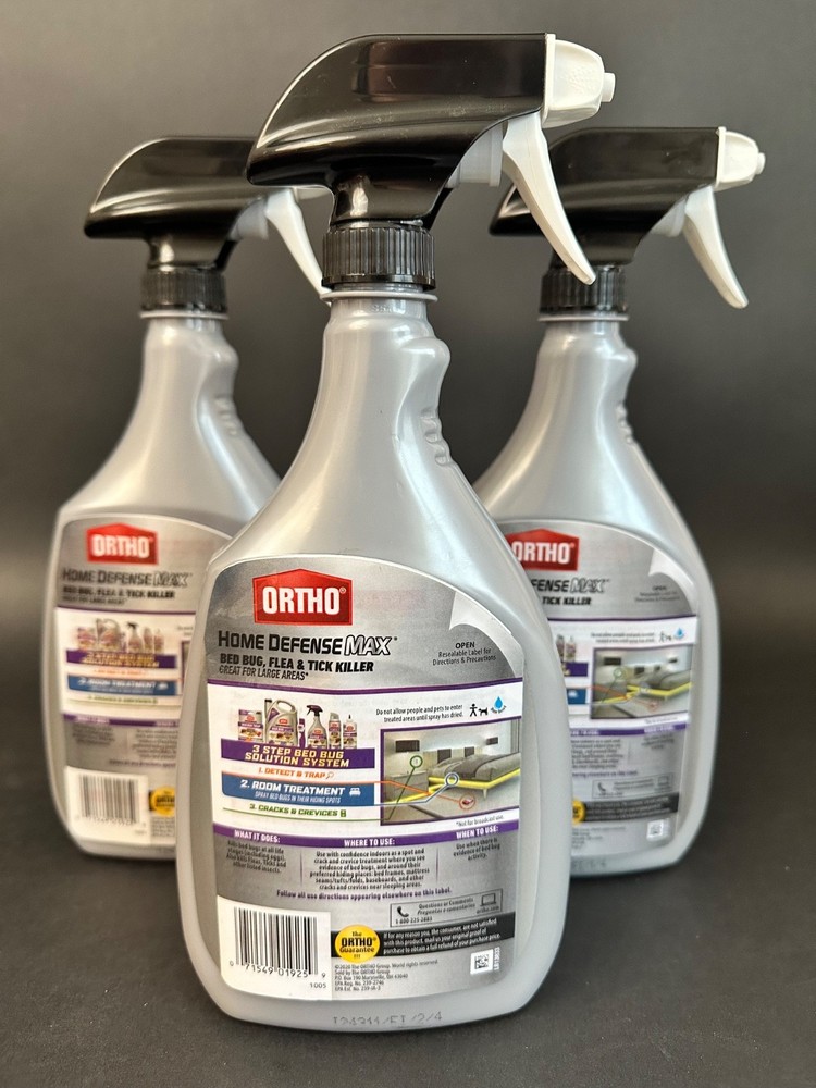 Ortho Home Defense Max Bed Bug, Flea & Tick Killer | 3 x 24oz | SAME DAY SHIP!