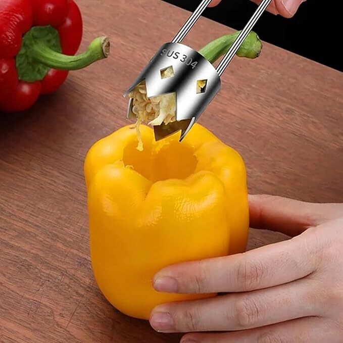 Fruit Corer Tool, Fruit and Vegetable Corer Tool, Stainless Steel Pepper Corer