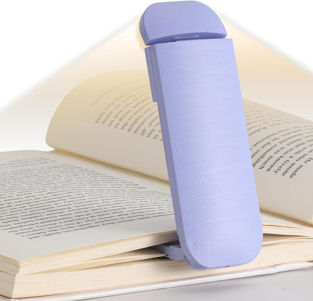Book Reading Light, Rechargeable Clip on Booklight, Eye Purple