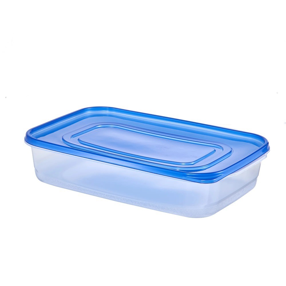 2 Pack Rectangular 1 Gallon Plastic Food Storage Container for Pantry