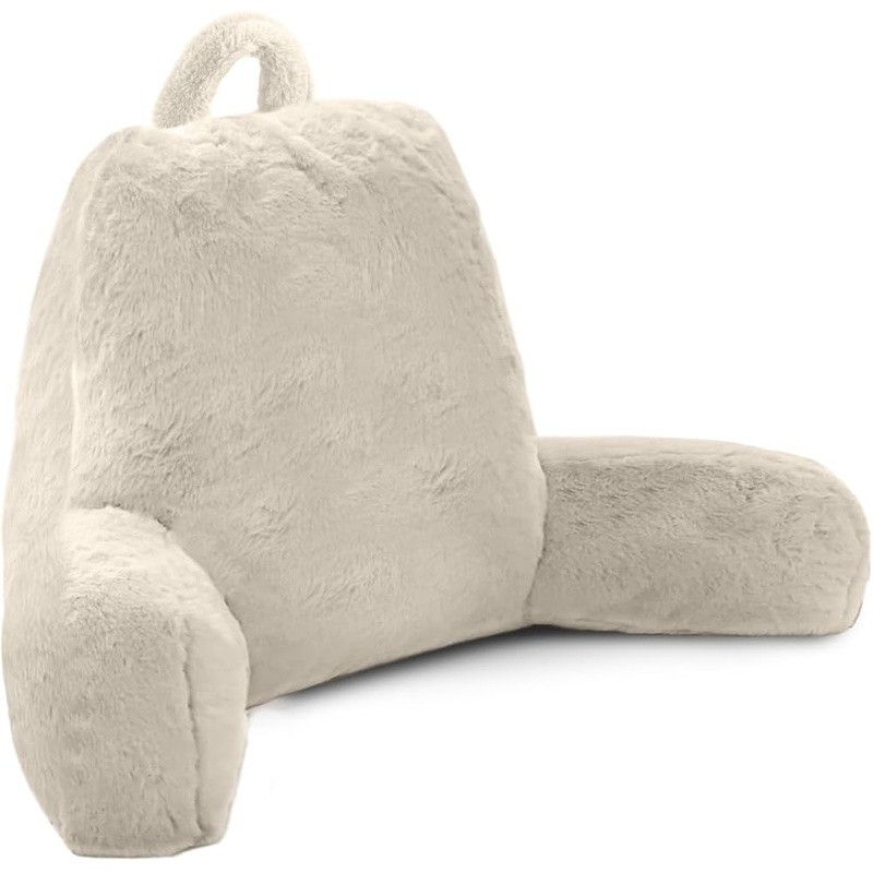 Adjustable Shredded Foam Reading Pillow Back Support Armrest Storage Comfort New